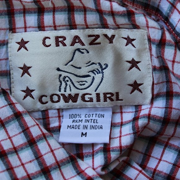 Crazy Cowgirl Sleeveless Button Down Shirt Sz M - Picture 4 of 5